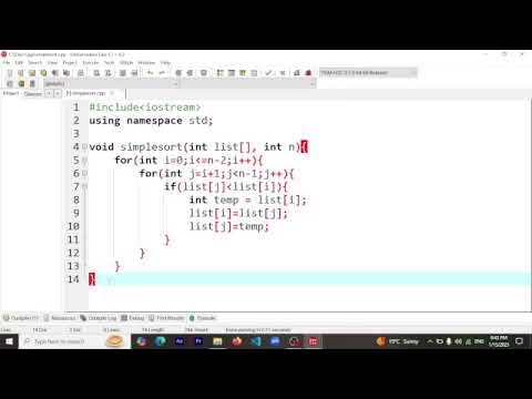 SIMPLE SORT ALGORITHM IN C++ part 5 - YouTube