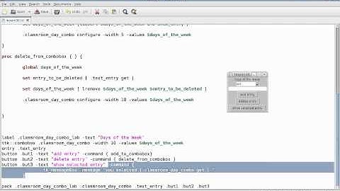 Programming in Tcl/Tk Lesson 30: GUI: Dealing With ComboBox. (English Version)