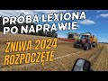 Żniwa 2024. Pierwszy wjazd w pole po naprawie kombajnu. Kosimy jęczmień. Claas Lexion 660.