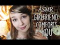 ASMR Girlfriend Comforts You to Sleep Roleplay! (Kisses, Hair Play, Cuddles, Face Touching)