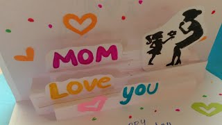 how to make paper 3D mother&#39;s day card 😊