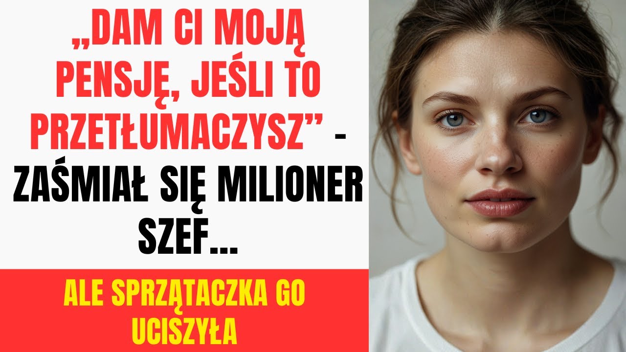 DAM CI MOJĄ PENSJĘ, JEŚLI TO PRZETŁUMACZYSZ ZAŚMIAŁ SIĘ MILIONER SZEF... ALE SPRZĄTACZKA GO UCISZYŁA