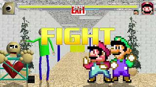 Mugen Battle - Baldi 20 Health Vs Powerstar Mariopowerstar Luigi