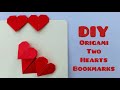 How to Make Origami Two Hearts Bookmark ❤️❤️ | Cute DIY Paper Craft Idea