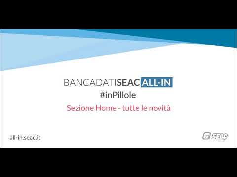 VideoTutorial - La home page di SEAC ALL-IN (1/2)