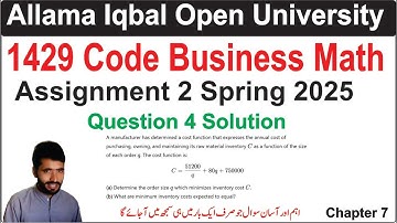 1429 Code Assignment 2 Spring 2025 Question 4 Solution | AIOU 1429 Code Solved Assignments 2025