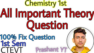 Important Theory Question from Engineering Chemistry II |1st Sem| Prashant YT|CTEVT| Diploma Civil |