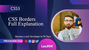 🔴 CSS 3 Tutorial 2024 in Pashto || Borders Full Explanation in pashto (Border Width, Color & Styles)
