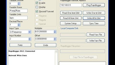 Rapidlogger-Restoring Variables