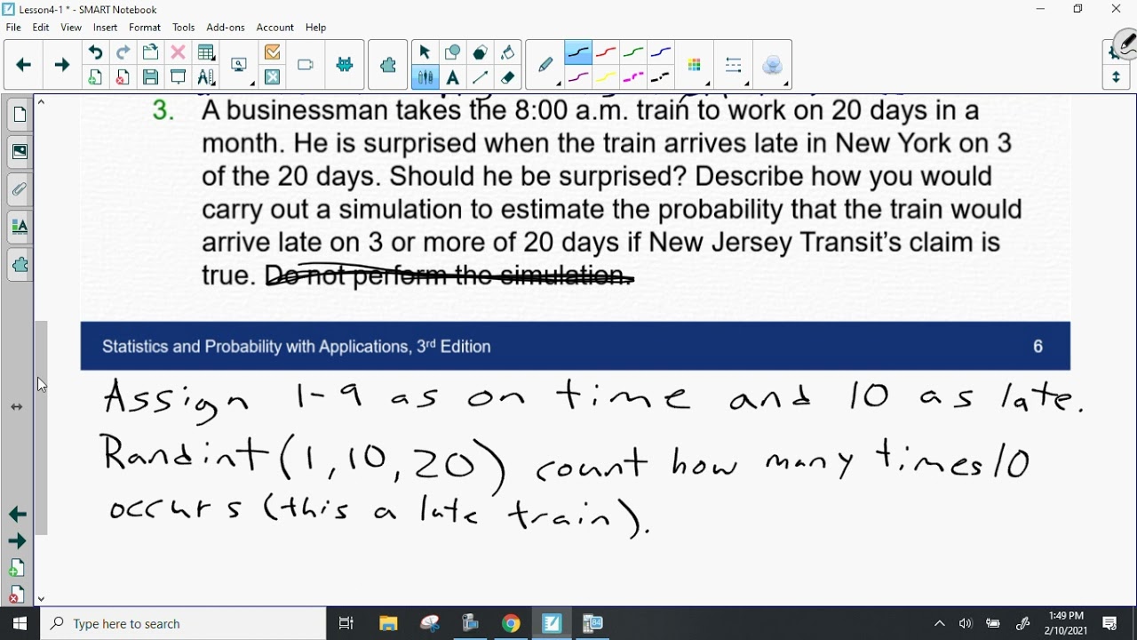 Lesson 4.1 Probability and Simulation