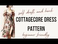 Cottagecore dress pattern drafting  create ruched  offshoulder dresses  stepbystep tutorial