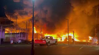 MULTI- ALARM FIRE RIPS THROUGH RECYCLING PLANT