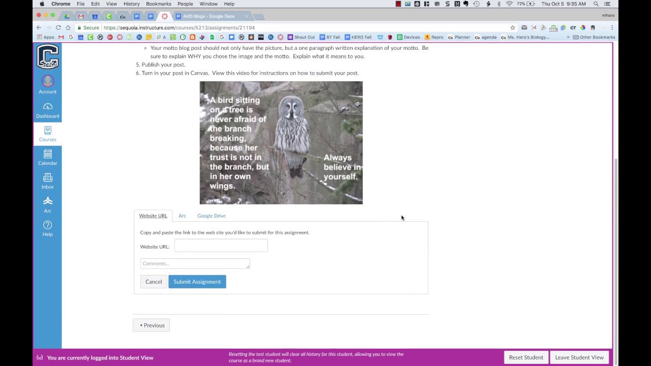 Submit Blog Post Link on Canvas - YouTube