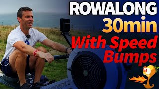 30 min Indoor RowingWorkout with Speed Bumps - Tempo Intensity Row - 10KW4S1