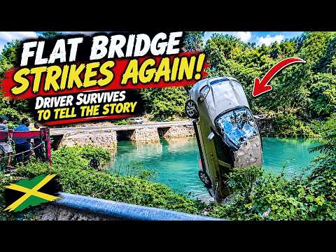 Flat Bridge Strikes Again! Driver Survives to Tell the Story 🇯🇲