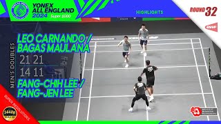 Leo Carnando / Bagas Maulana vs Fang-Chih Lee / Fang-Jen Lee | All England 2025 | R32 MD Highlights