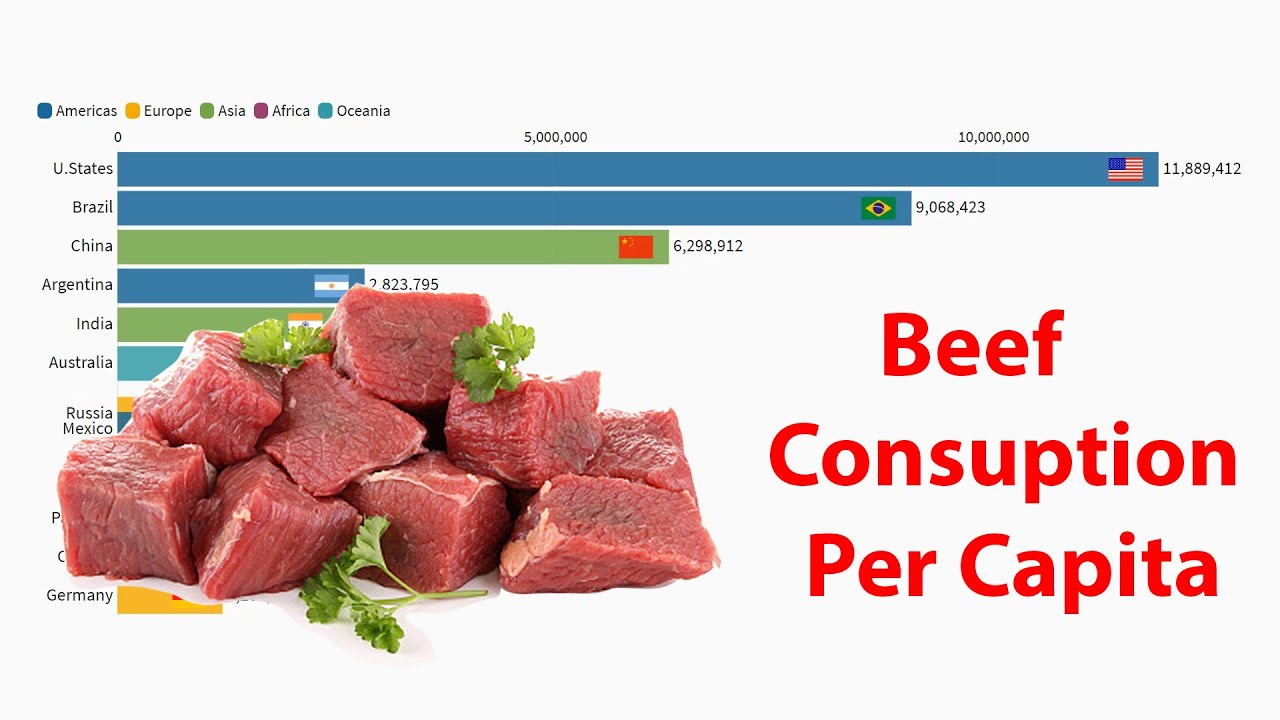 Top Beef Producing Countries (1961 - 2018) tonnes