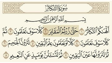 سورة التكاثر الشيخ ياسر الدوسري