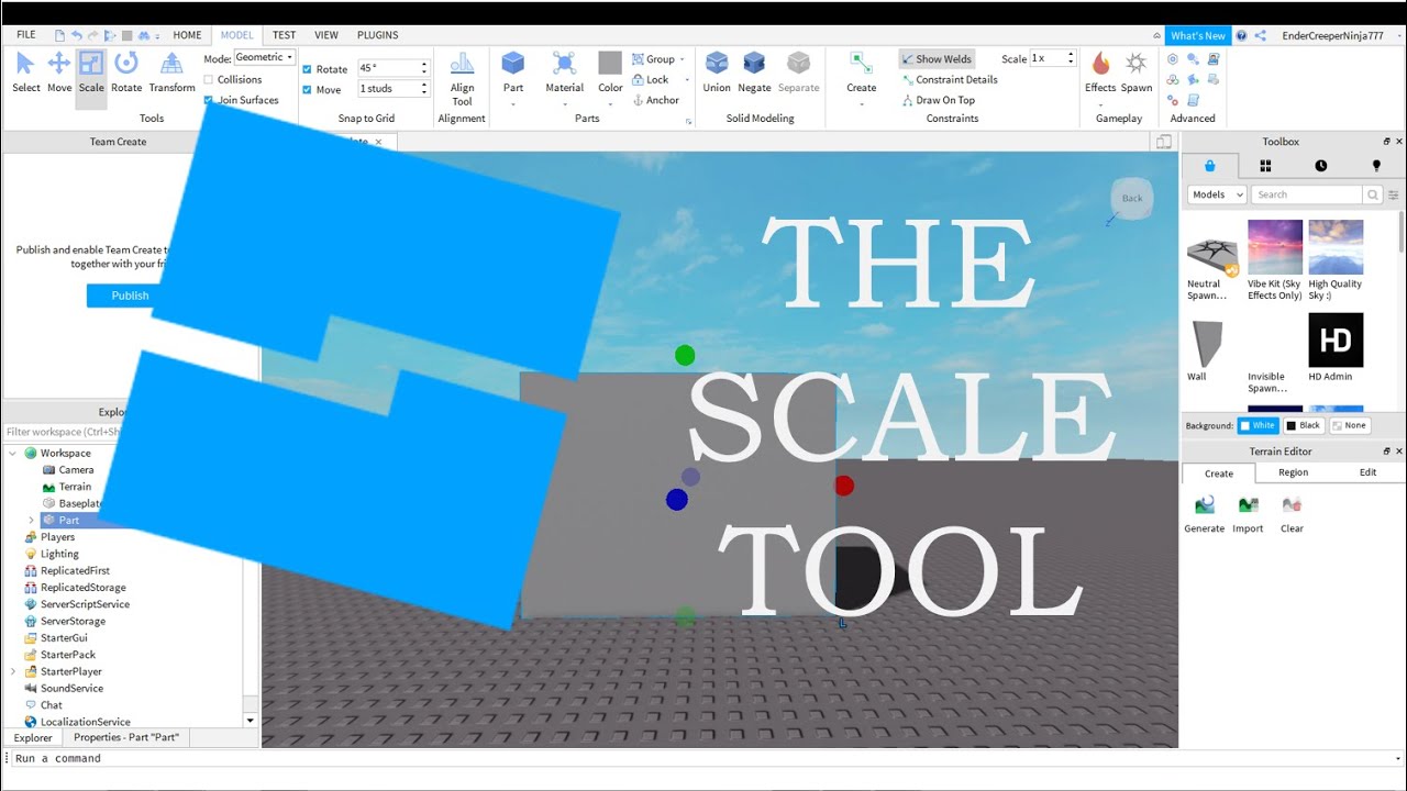 How to Use The Scale Tool in Roblox Studio YouTube