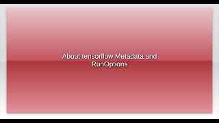About tensorflow Metadata and RunOptions