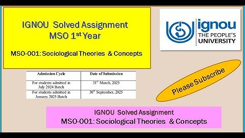 MSO 001 Solved Assignment 2024-25 | Sociological Theories &Concepts  #solvedassignment2024-25