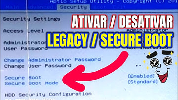 Boot Windows 7, 8, 10 HABILITAR/DESABILITAR secure Boot e modo LEGACY E UEFI na BIOS do PC e Note