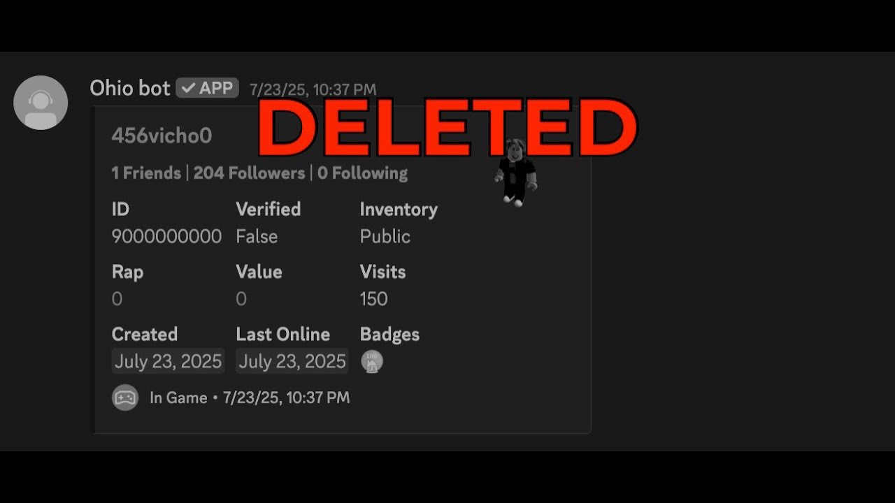 Roblox S 9 Billionth User Already Deleted YouTube 