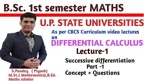 Successive Differentiation lec -01 ( Differential calculus) #differentialcalculus #Bsc1_sem