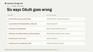 Security in the Age of AI, Chapter 4 | OAuth 2.1 and OpenID Connect: Tokens, PKCE and MCP Auth