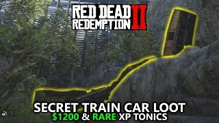 Red Dead Redemption 2 - Derailed Train Carriage Loot - $1100 & Rare XP Tonics (Easy Money) screenshot 4