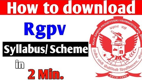 How to download Rgpv syllabus and scheme 😀 rgpv University students must watch