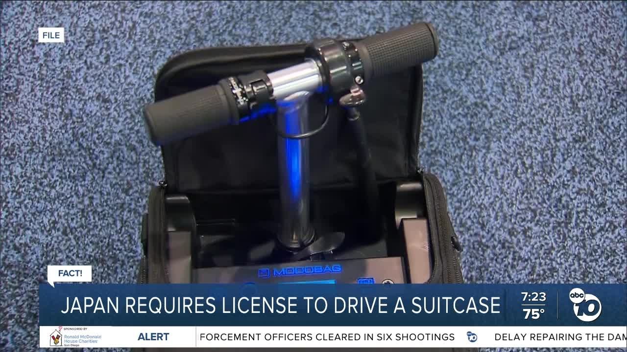 You need a driver's licence to ride motorized suitcase in Japan
