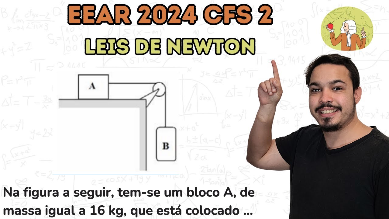 EEAR 2024.2 - Na figura a seguir, tem-se um bloco A, de massa igual a 16 kg, que está colocado