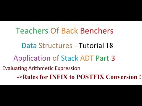 Data Structures -Tutorial 18 - Rules for INFIX to POSTFIX Conversion