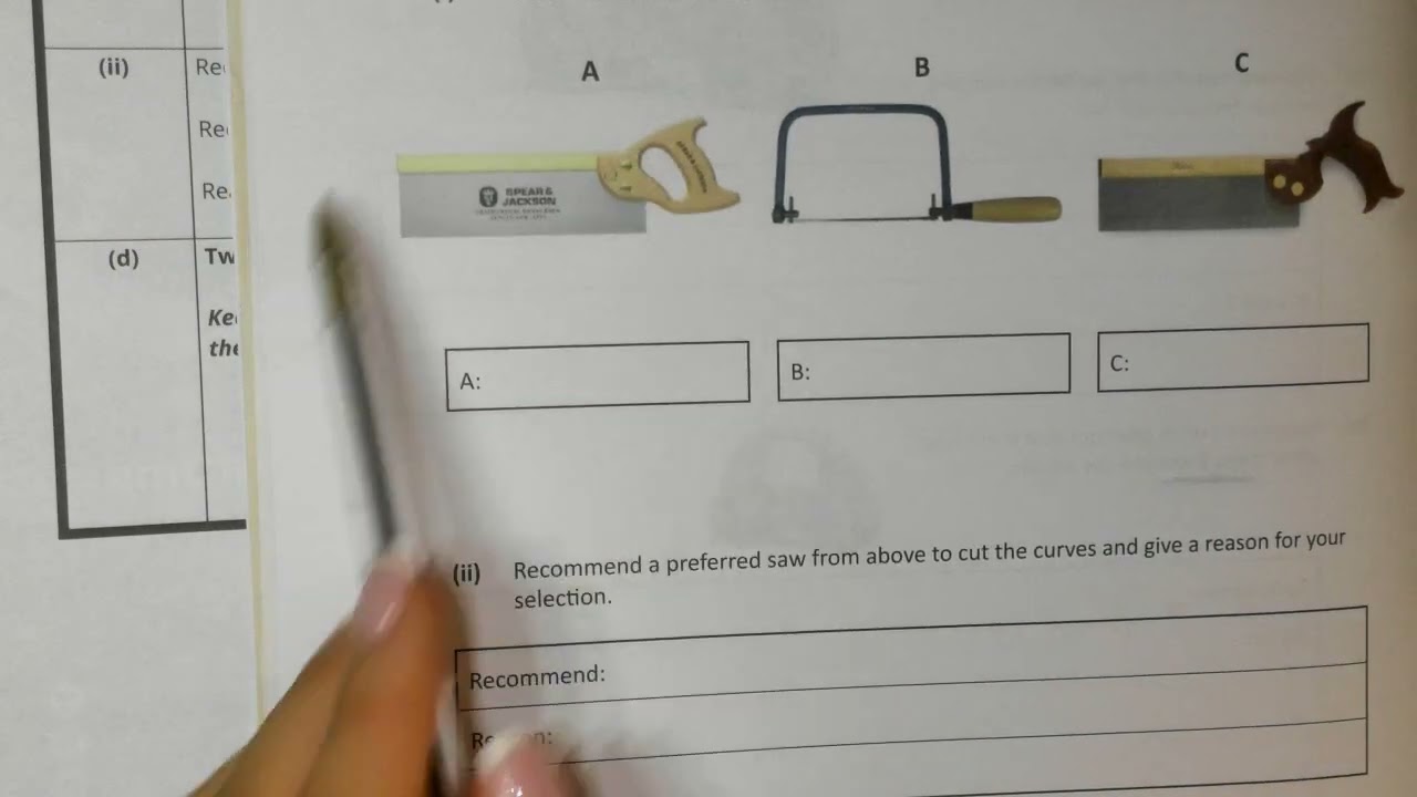 Junior Cert Woodwork Mock Corrections 2022