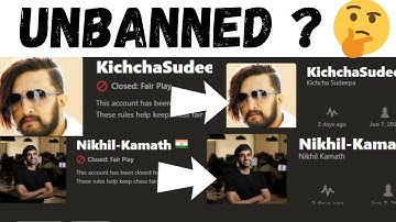 Why chess.com unbanned thier banned accounts 🤔? #nikhilkamath #sudeepkiccha #sajidnadiawala