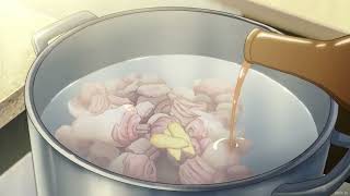 Relaxing Anime Cooking|| Satisfying||ASMR || "Take a deep breath.. Inhale peace.. Exhale happiness!" screenshot 4