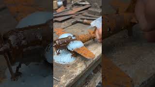 Cleaning a Mini Rusted Toy Metal Airplane | Extreme Rust Removal Spray ASMR