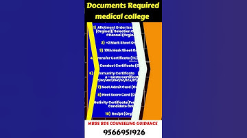 Documents Required For Medical College 2024 |#neet2024 #mbbsprivatecolleges #medicalcollege #nta
