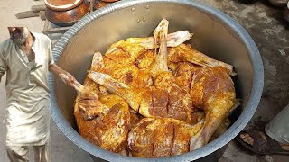 Mutton Leg Steam Roast | Dum Pukht Recipe| 12 Full Goat Legs Fry Recipe | Afghani Street Food