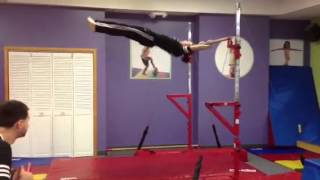 Attempting a full twisting flyaway