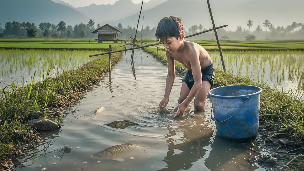 Catching Fish River Living Alone & One Day In My Life – Homeless Survival Life