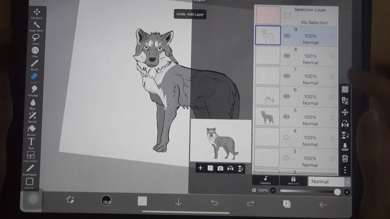 How to Draw a Wolf In ibisPaint X (Drawing in Ibispaint with my finger ...