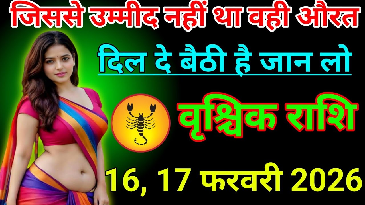 #वृश्चिक राशि वालों दिनांक 16 फरवरी 2026 जिससे उम्मीद नहीं था वही औरत दिल दे बैठी है#rashivrishchik
