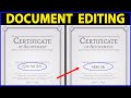 How to Edit Document in Photoshop | Document Editing Photoshop | Document Edit | Certificate Edit