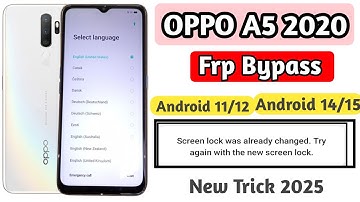 OPPO A5 2020 Frp Bypass 2025 |Google Account Lock Unlock |OPPO A5 2020 Ka Lock Kaise Tode Without Pc