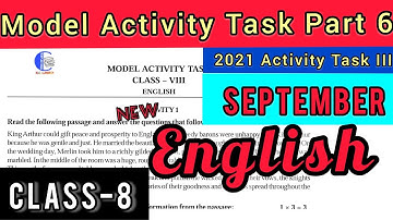 CLASS 8 English Model Activity Task part 6//September 2021//2021 activity task III