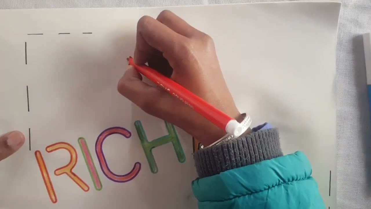 ✨ Richa Letter Art with Colours 🎨iveArt 