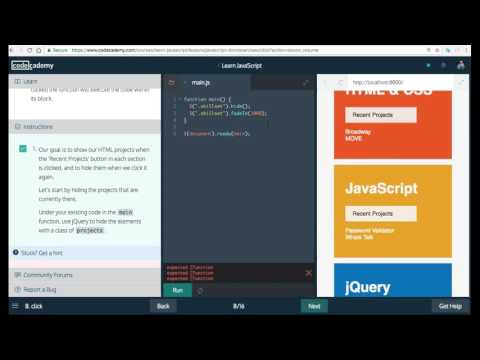 Learn Javascript, click,