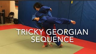 Judo combinations:  Ouchi sumi sasae off Georgian grip